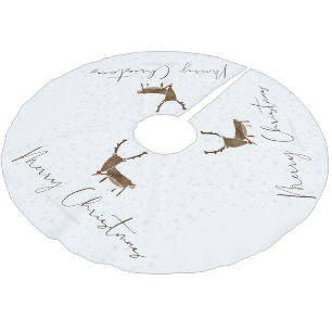 Jupon De Sapin En Polyester Brossé Silhouette de renne en ligne artistique de Slipper