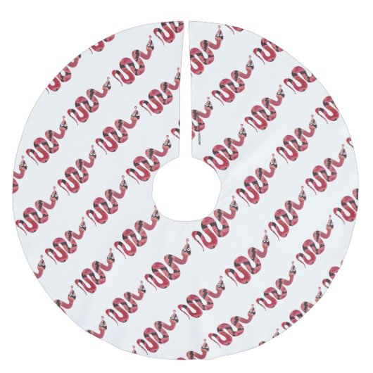 Jupon De Sapin En Polyester Brossé Silhouette de serpent noir et rouge (Devant)