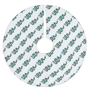 Jupon De Sapin En Polyester Brossé Silhouette d'impression Brown et Turquoise de serp