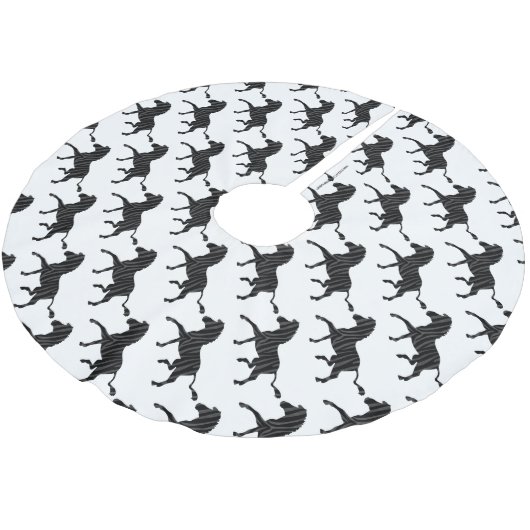 Jupon De Sapin En Polyester Brossé Silhouette d'impression noir et gris Zebra (Angle)