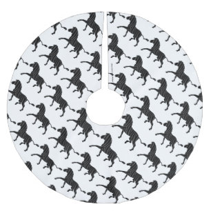 Jupon De Sapin En Polyester Brossé Silhouette d'impression noir et gris Zebra