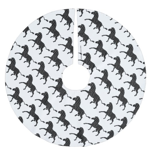 Jupon De Sapin En Polyester Brossé Silhouette d'impression noir et gris Zebra (Devant)