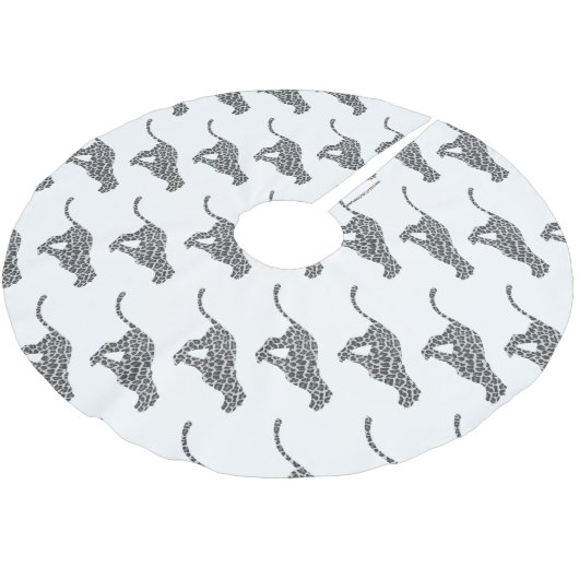 Jupon De Sapin En Polyester Brossé Silhouette gris léopard et gris clair (Angle)