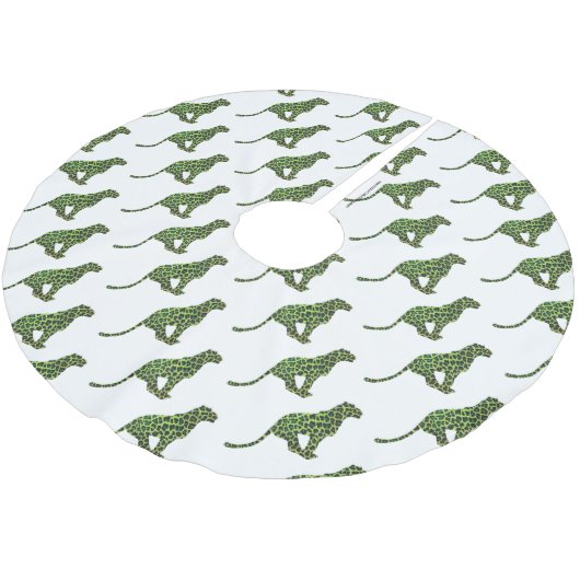 Jupon De Sapin En Polyester Brossé Silhouette Leopard noir et vert (Angle)