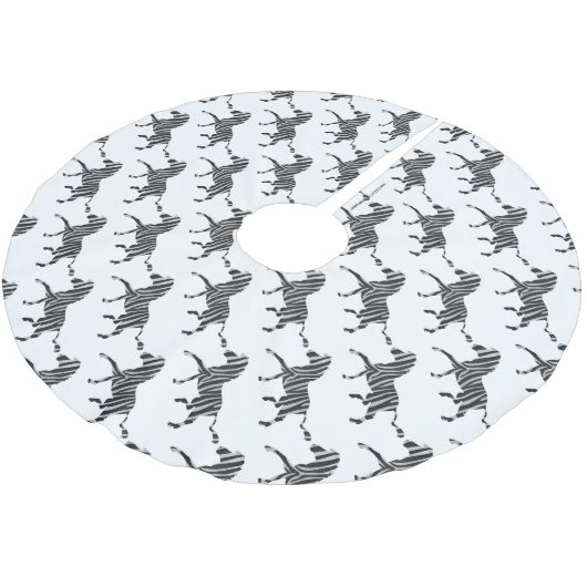 Jupon De Sapin En Polyester Brossé Silhouette noir et gris clair Zebra (Angle)