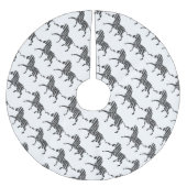 Jupon De Sapin En Polyester Brossé Silhouette noir et gris clair Zebra (Devant)