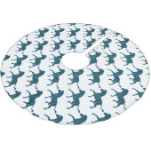 Jupon De Sapin En Polyester Brossé Silhouette noire et bleue Zebra (Angle)