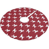 Jupon De Sapin En Polyester Brossé Silhouettes de caniche Motif Rouge (Angle)