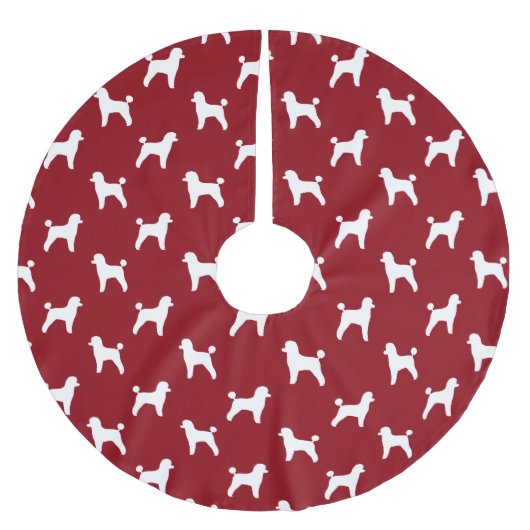 Jupon De Sapin En Polyester Brossé Silhouettes de caniche Motif Rouge (Devant)