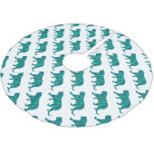 Jupon De Sapin En Polyester Brossé Silhouettes noires et Turquoises (Angle)