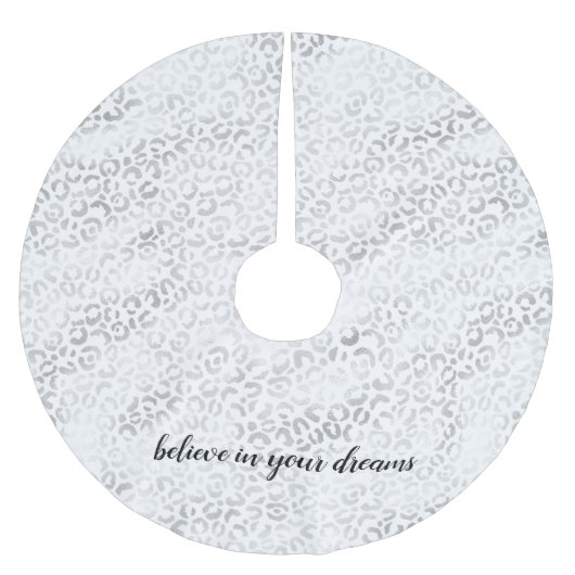 Jupon De Sapin En Polyester Brossé Silver Glam Empreinte de léopard personnalisé (Devant)