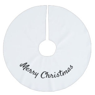 Jupon De Sapin En Polyester Brossé simple minimal de noël ajoutez votre photo texte b