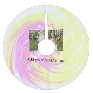 Jupon De Sapin En Polyester Brossé Simple minimal jaune rose scintillement ajout phot