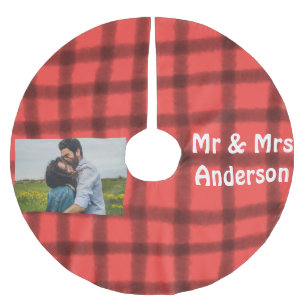 Jupon De Sapin En Polyester Brossé Simple minimaliste monsieur et madame ajoutez votr