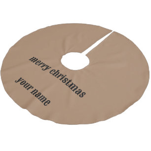 Jupon De Sapin En Polyester Brossé simple minimum ajouter votre nom joyeux brush noël