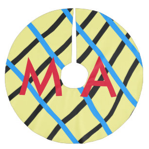 Jupon De Sapin En Polyester Brossé Simple monogramme ajouter votre nom lettre man min