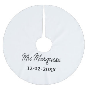 Jupon De Sapin En Polyester Brossé simple monogramme minimaliste Mme M. nom date anné