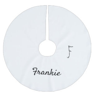 Jupon De Sapin En Polyester Brossé Simple monogramme noir minimaliste lettre F ajoute