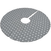 Jupon De Sapin En Polyester Brossé Simple Polka Dot gris et blanc (Angle)
