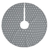 Jupon De Sapin En Polyester Brossé Simple Polka Dot gris et blanc (Devant)