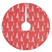 Jupon De Sapin En Polyester Brossé Simple Rouge Noël Xmas pin Motif neige (Devant)