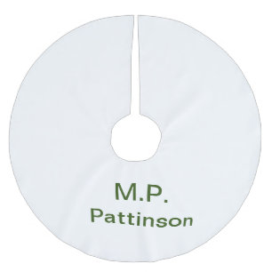 Jupon De Sapin En Polyester Brossé Simple vert minimal ajouter votre nom de texte pho