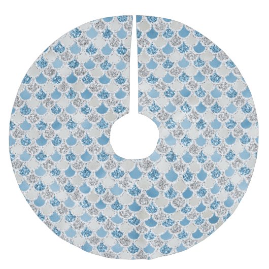 Jupon De Sapin En Polyester Brossé Sirène de Parties scintillant en argent Turquoise  (Devant)