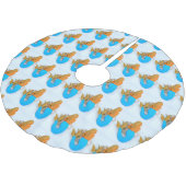 Jupon De Sapin En Polyester Brossé sirènes à queue bleue (Angle)