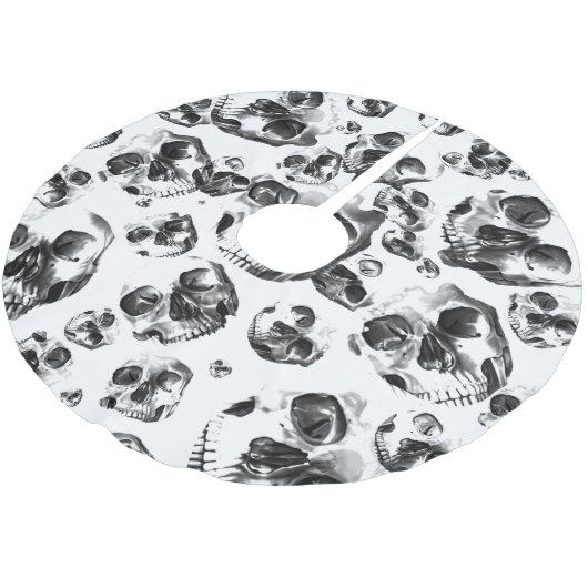 Jupon De Sapin En Polyester Brossé Skeleton Skull Art Pattern (Angle)