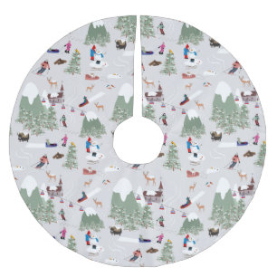 Jupon De Sapin En Polyester Brossé Ski de neige d'hiver Pistes de ski de montagne Pay