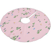 Jupon De Sapin En Polyester Brossé Skieurs roses Ski d'ouverture Noël Ski de vacances (Angle)