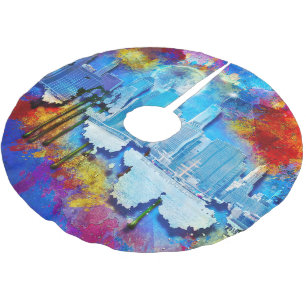 Jupon De Sapin En Polyester Brossé SlipperyJoe NYC graffiti lune entourée de tourbill