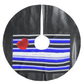 Jupon De Sapin En Polyester Brossé SlipperyJoe's Gay Leather Pride drapeau royal noir (Devant)