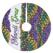 Jupon De Sapin En Polyester Brossé SlipperyJoe's Mardi Gras Colliers en perles violet (Devant)