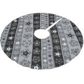 Jupon De Sapin En Polyester Brossé Snowflake rayures gris (Angle)