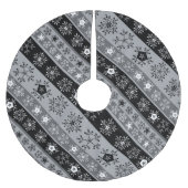 Jupon De Sapin En Polyester Brossé Snowflake rayures gris (Devant)