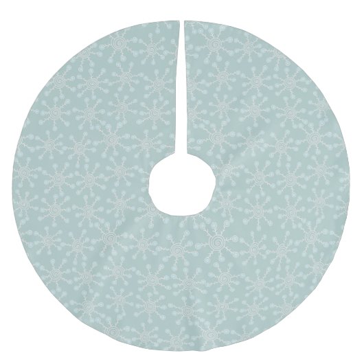 Jupon De Sapin En Polyester Brossé Snowflakes Abstraits (Devant)