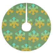 Jupon De Sapin En Polyester Brossé Snowflakes Blue Yellow Custom Tree Jupe (Devant)