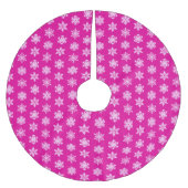 Jupon De Sapin En Polyester Brossé Snowflakes Ikat - Fuchsia et rose glace (Devant)