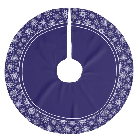 Jupon De Sapin En Polyester Brossé Snowflakes motif Blue Tree Jupe (Devant)