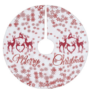 Jupon De Sapin En Polyester Brossé Snowflakes Nordic Joyeux renne de Noël Scandia