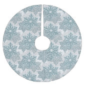 Jupon De Sapin En Polyester Brossé Snowflakes Turquoise (Devant)