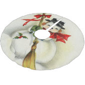 Jupon De Sapin En Polyester Brossé Snowman 001 (Angle)