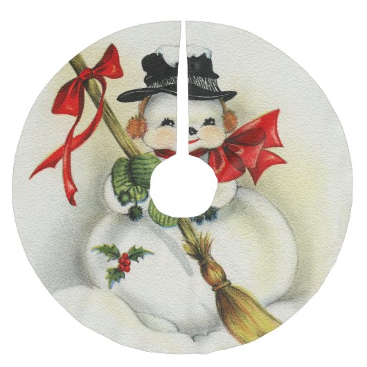Jupon De Sapin En Polyester Brossé Snowman 001 (Devant)