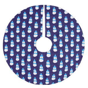 Jupon De Sapin En Polyester Brossé Snowman bleu dans Flurry
