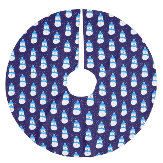 Jupon De Sapin En Polyester Brossé Snowman bleu dans Flurry (Devant)