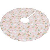 Jupon De Sapin En Polyester Brossé Snowman Crème glacée cônes Noël Motif (Angle)