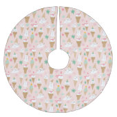 Jupon De Sapin En Polyester Brossé Snowman Crème glacée cônes Noël Motif (Devant)