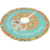 Jupon De Sapin En Polyester Brossé Snowmen Ajouter Nom De Famille Holiday Tree Jupe (Angle)