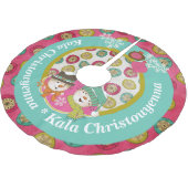 Jupon De Sapin En Polyester Brossé Snowmen Grec Joyeux Arbre de Noël Jupe (Angle)